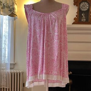 Ellen Tracy Pink Paisley Blouse